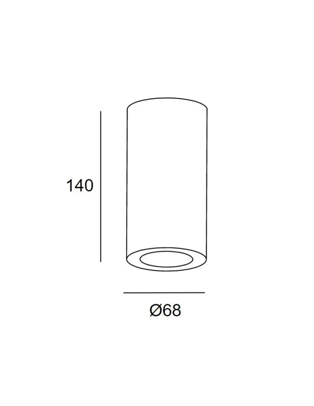 Foco de techo Pipe - LedsC4 - Foco LED cilíndrico de superficie, en 3 colores