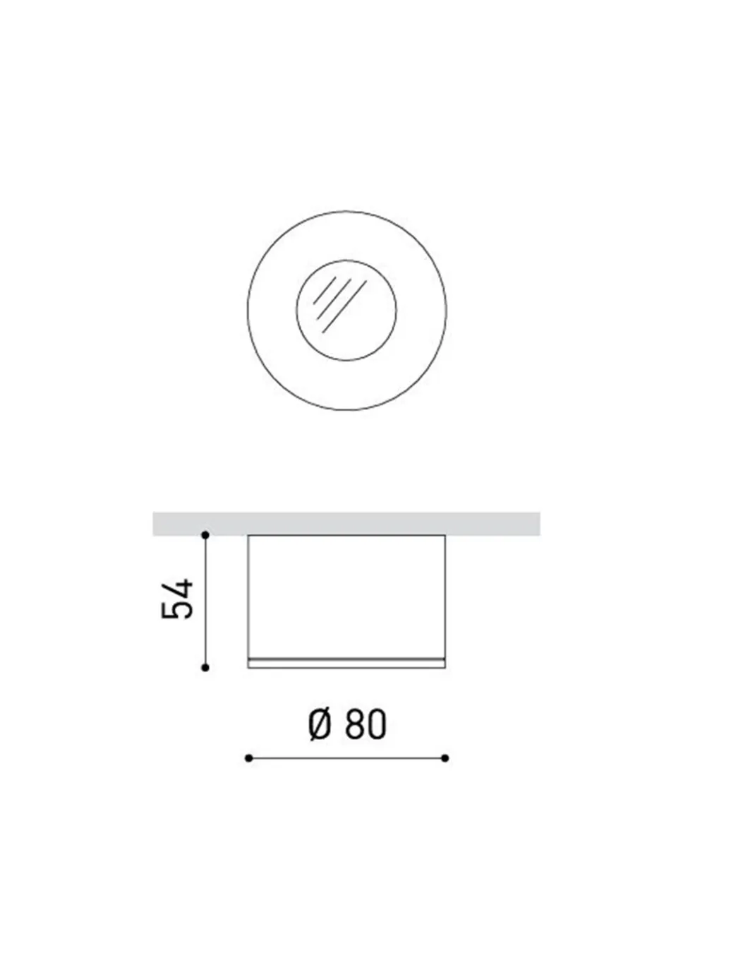 Foco de techo Puck - Arkoslight - Diseño circular en 4 colores, Lámpara LED Ø 8 cm/Ø 9.5 cm