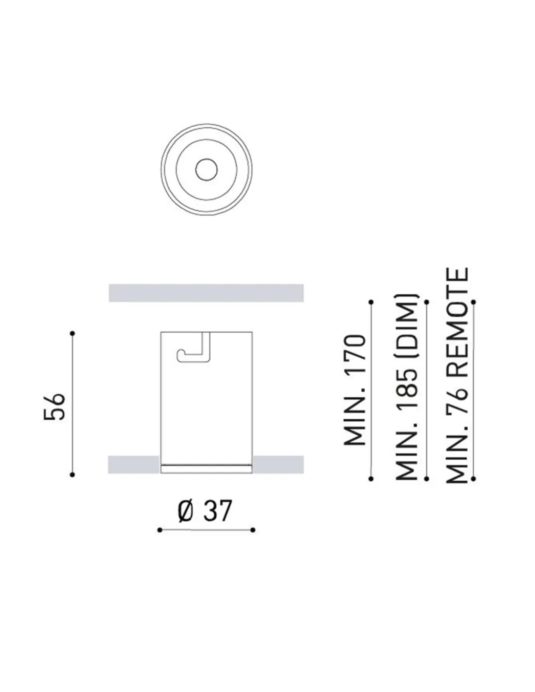 Foco de techo trimless Lens Light - Arkoslight - Diseño redondo, empotrable, Ø 3,7 cm