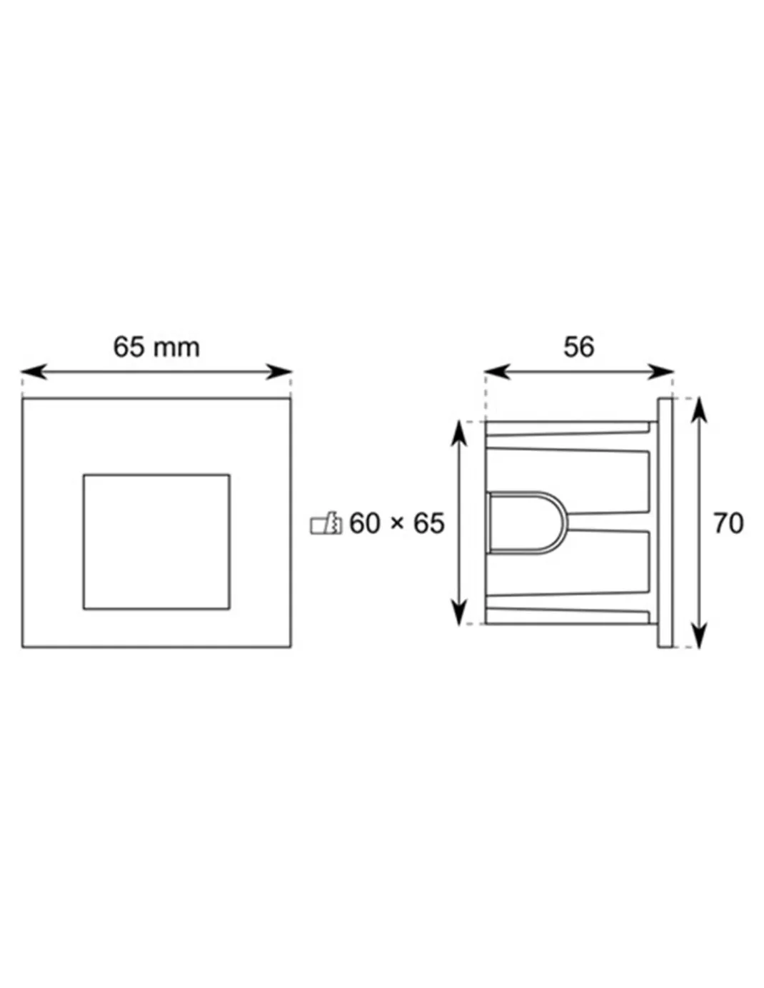Foco empotrable de exterior Krok - Conalux - Lámpara cuadrada para iluminar escaleras