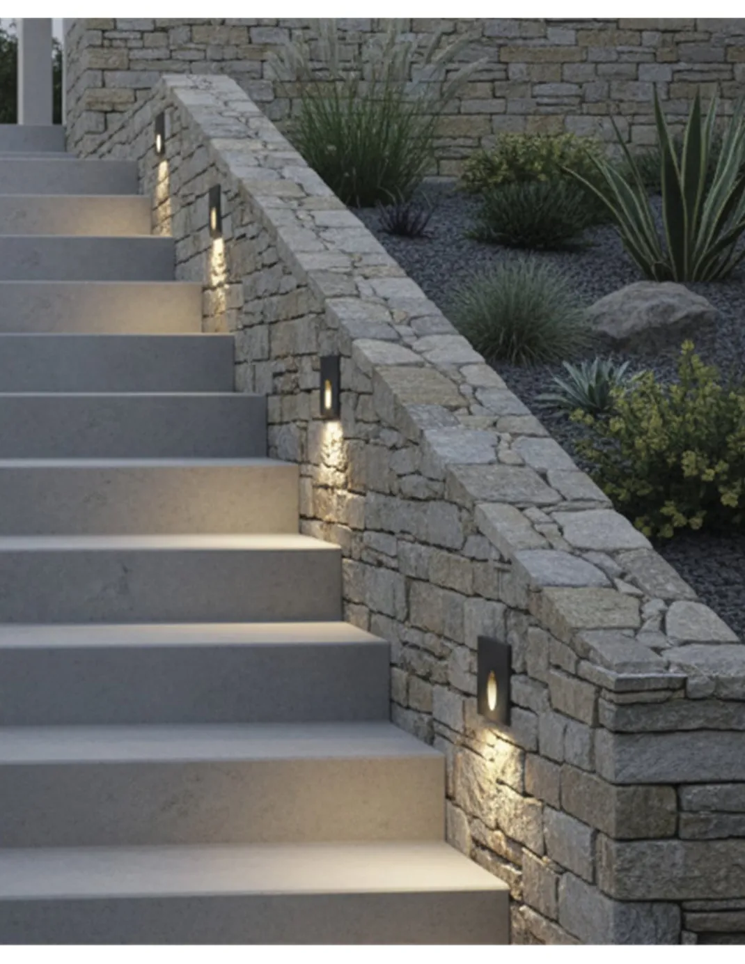 Foco empotrable de exterior Virgo - ACB - Lámpara cuadrada para iluminar escaleras