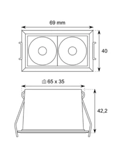Foco empotrable Dot - Conalux - Lámpara de techo rectangular LED