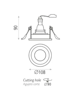 Foco empotrable Musca - ACB - Downlight orientable, Ø 10.8 cm