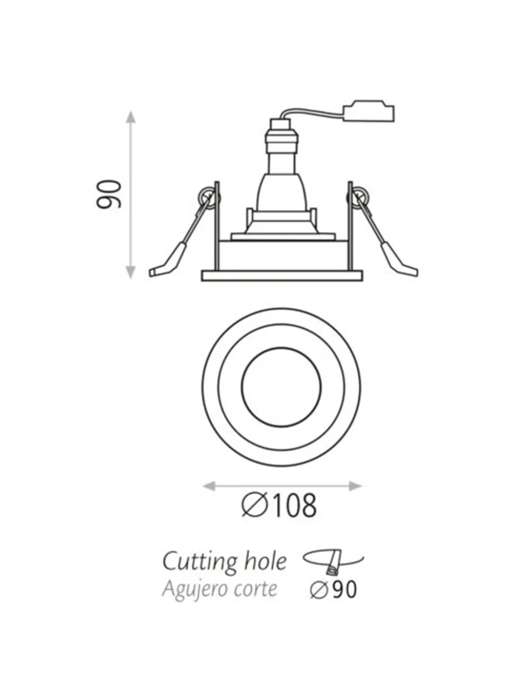 Foco empotrable Musca - ACB - Downlight orientable, Ø 10.8 cm