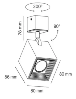 Foco orientable COB LED Dau 80 - Milán