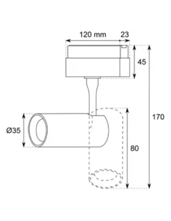 Foco para carril magnético R5 - Conalux - Lámpara orientable LED