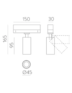 Foco para carril Pipe - ACB - Proyector LED orientable