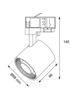 Foco para carril trifásico Hera - Conalux - Proyector orientable negro