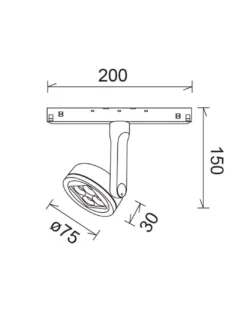 Foco para carril 48V Magneto – Mantra – Disponible en 2 tamaños, LED regulable/no regulable
