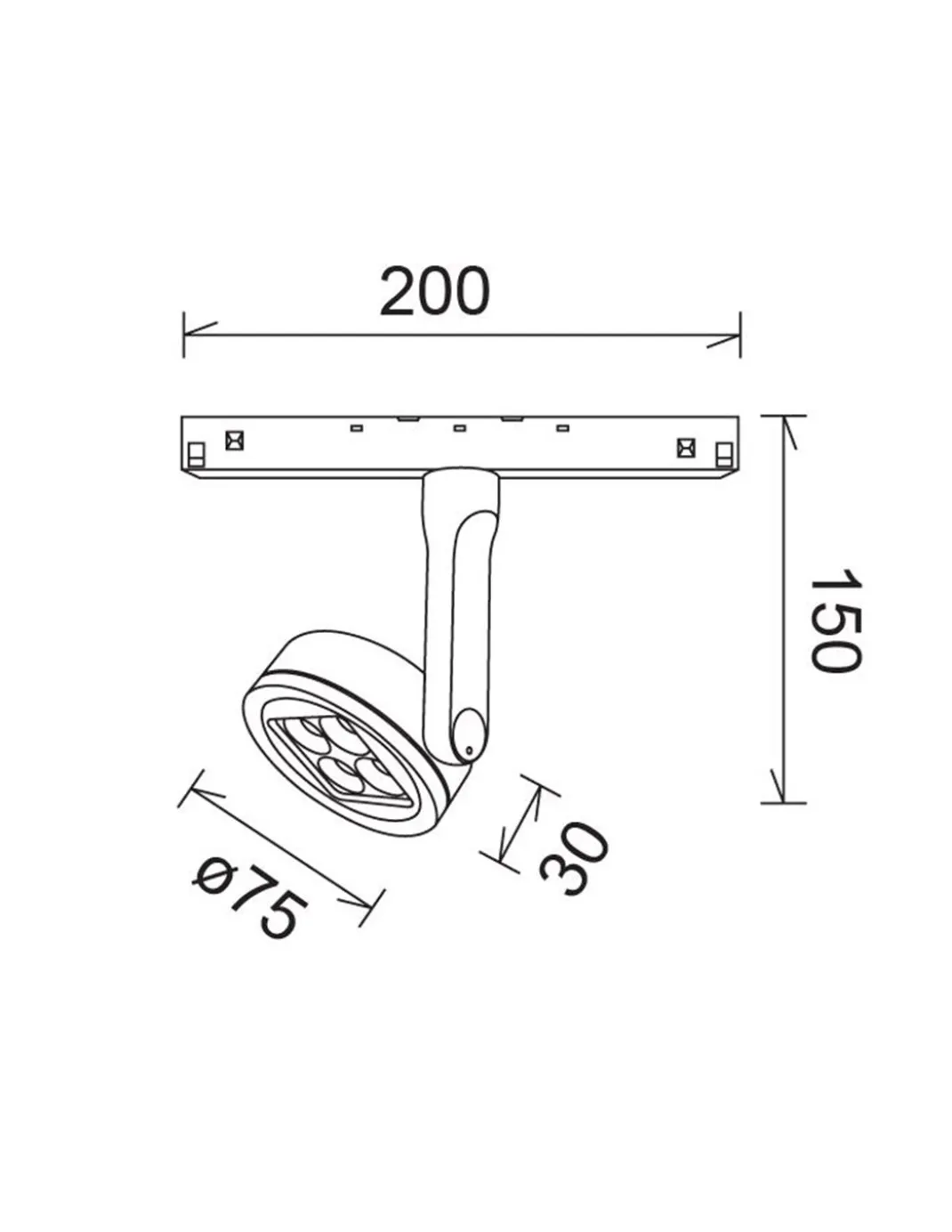 Foco para carril 48V Magneto – Mantra – Disponible en 2 tamaños, LED regulable/no regulable