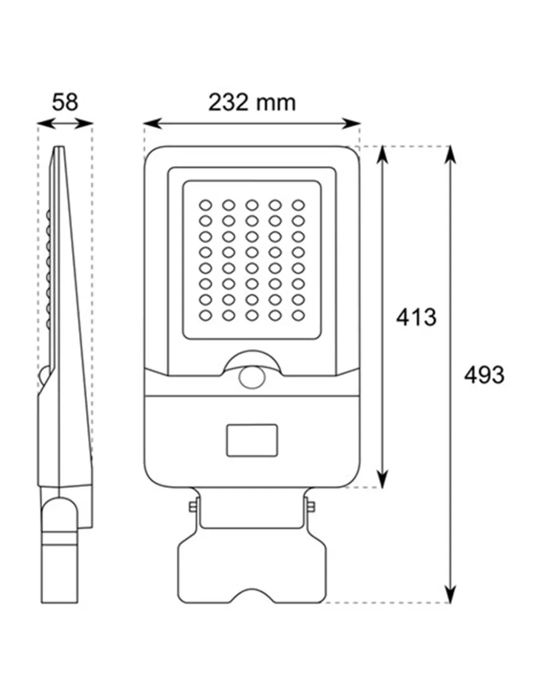 Iluminación vial solar V-Solar - Conalux - Lámpara con sensor de movimiento, acabado negro