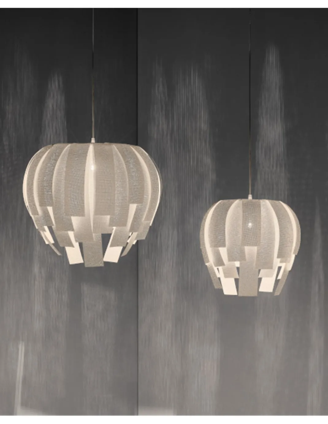 Lampara colgante Luisa - a-emotional light - Lámpara de diseño, pantalla de malla decorativa