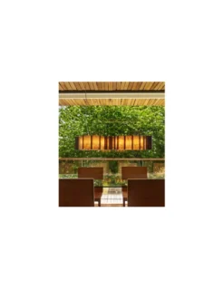 Lampara colgante Vento - a-emotional light - Lámpara de cristal beige, 96 cm