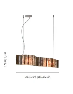 Lampara colgante Vento - a-emotional light - Lámpara de cristal beige, 96 cm
