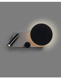 Lámpara aplique derecho con lector Klee – Faro – Acero gris, Atenuable, COB LED 2700K