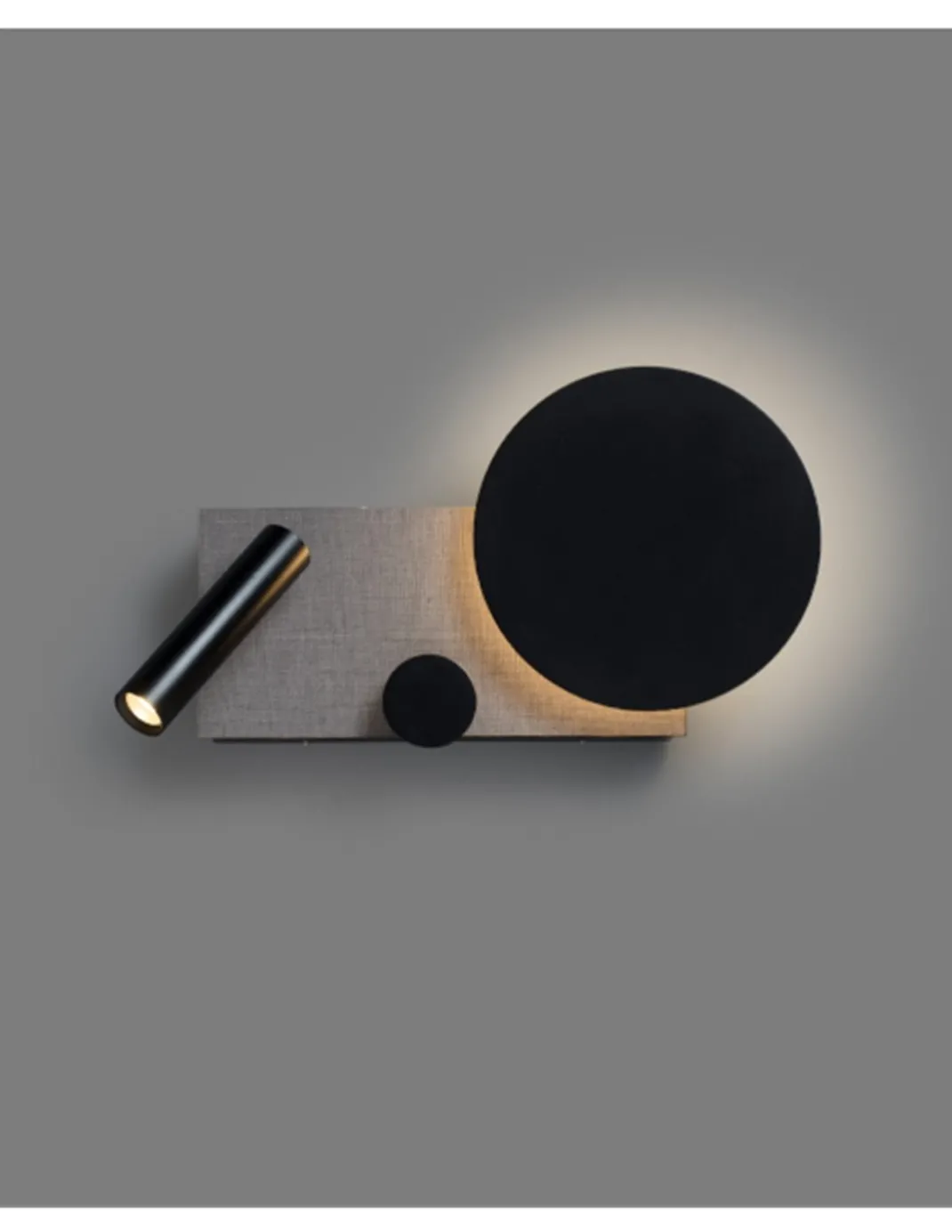 Lámpara aplique derecho con lector Klee – Faro – Acero gris, Atenuable, COB LED 2700K
