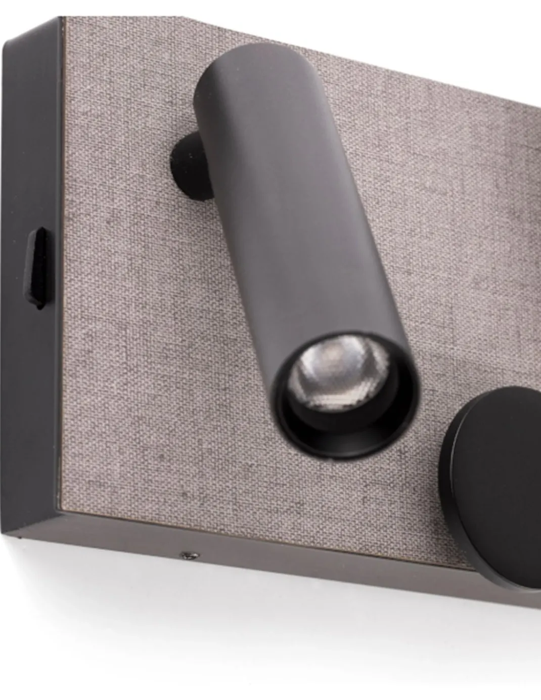 Lámpara aplique derecho con lector Klee – Faro – Acero gris, Atenuable, COB LED 2700K