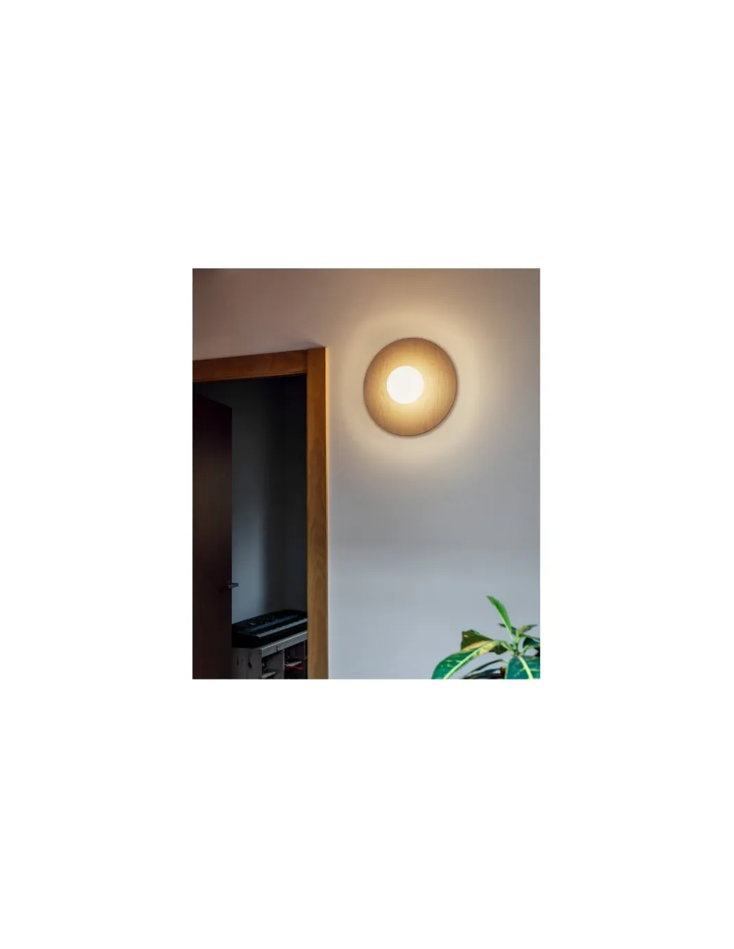 Lámpara Aplique Knock - Milán - Pared y Techo 40 x 10.8 Madera + Color Beige