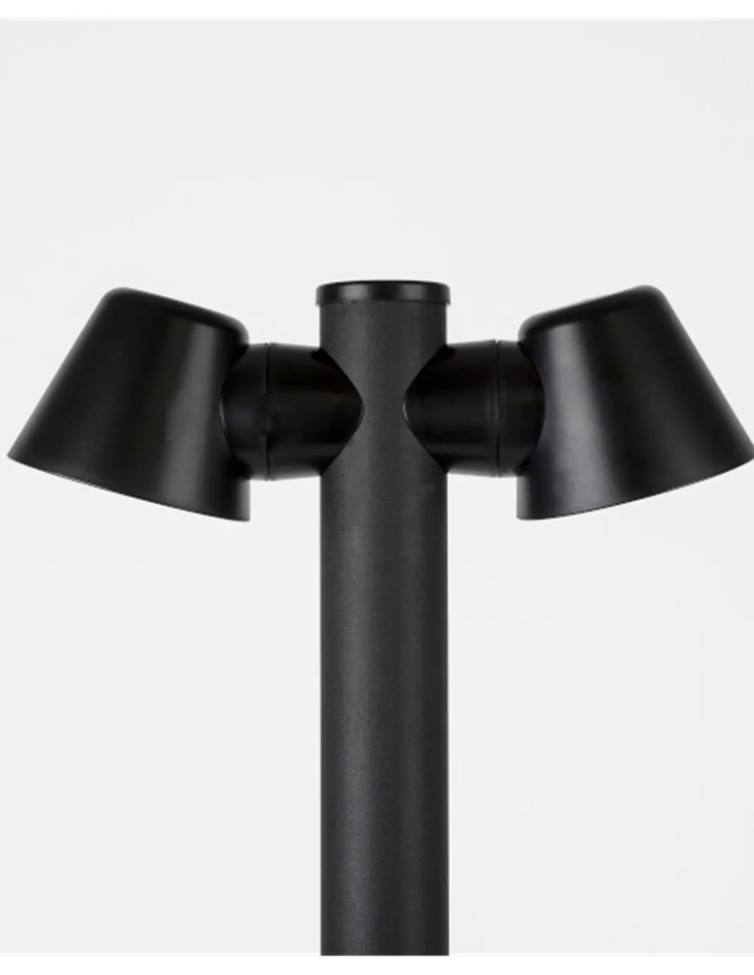 Lámpara baliza de exterior Cone – FORLIGHT – Lámpara negra con 1 o 2 focos, GU10 IP54, Altura: 80 cm
