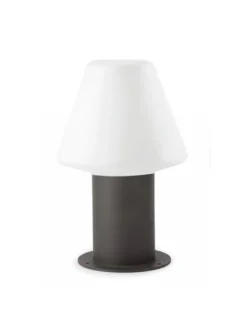 Lámpara baliza de exterior Mistu – Faro – Sobremuro gris oscuro, 31 cm