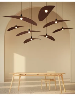 Lámpara colgante acústica Wayra – Luz Negra – Pantalla decorativa de lana de PET, 5 colores