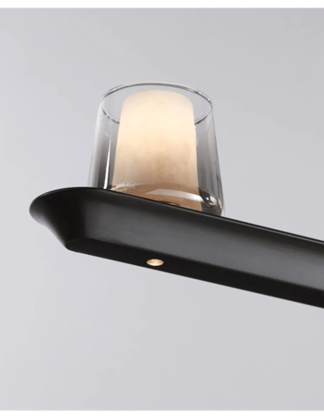 Lámpara colgante Alabastro - Mantra - Lámpara lineal de 5 luces con pantallas de cristal(luz directa e indirecta)