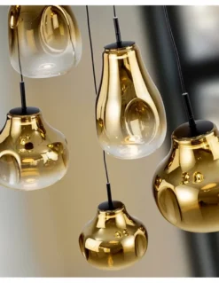 Lámpara colgante Aledis - Schuller - Lámpara de 5 luces de cristal soplado