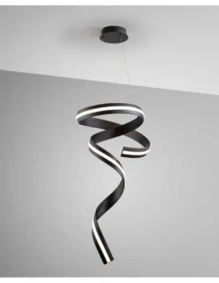 Lámpara colgante Amara - Schuller - Lámpara minimalista vertical, negra