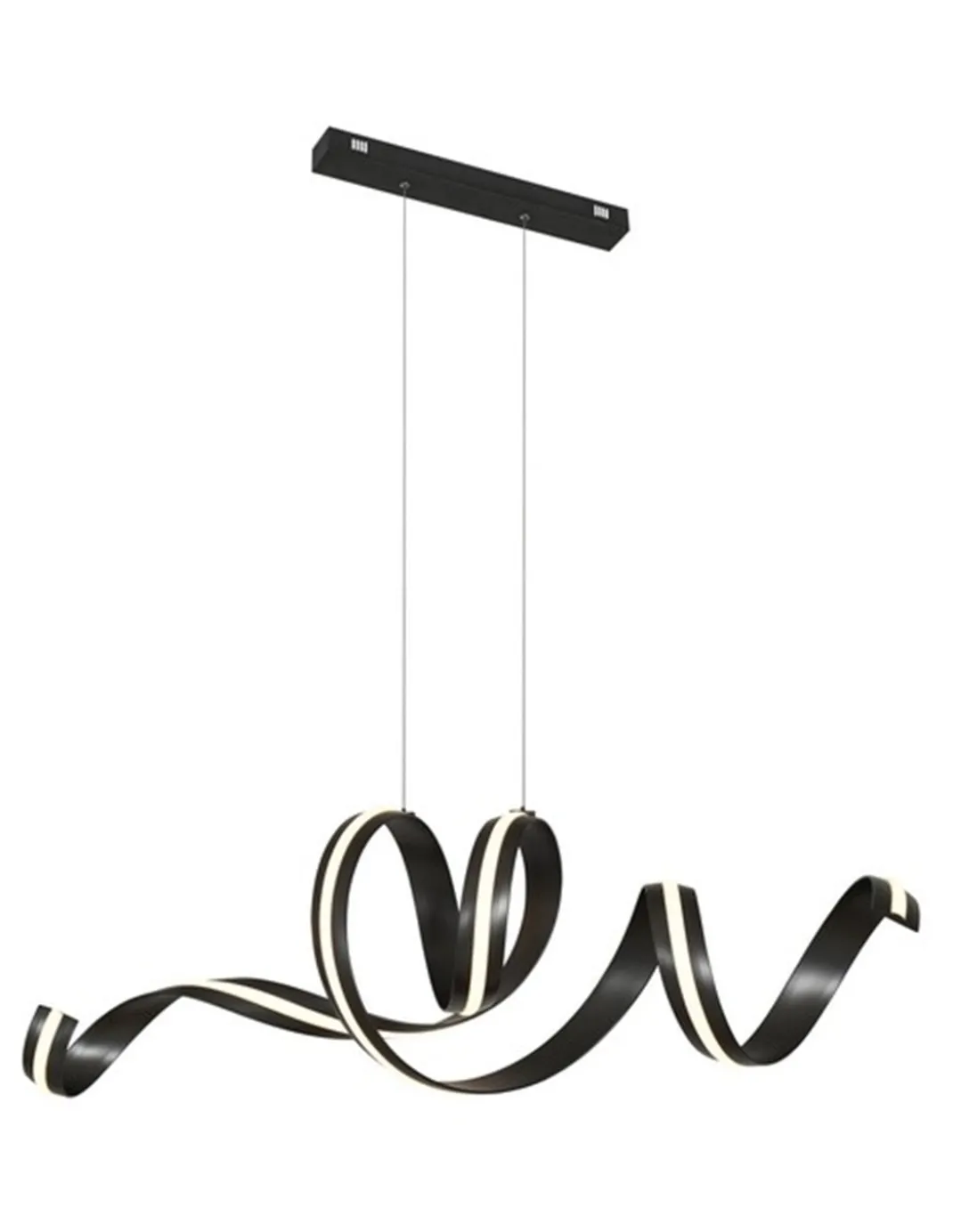 Lámpara colgante Amara - Schuller - Lámpara minimalista negra, horizontal