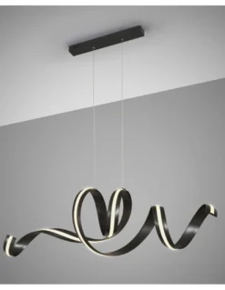 Lámpara colgante Amara - Schuller - Lámpara minimalista negra, horizontal
