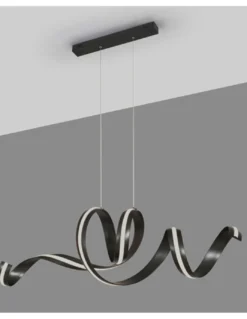 Lámpara colgante Amara - Schuller - Lámpara minimalista negra, horizontal