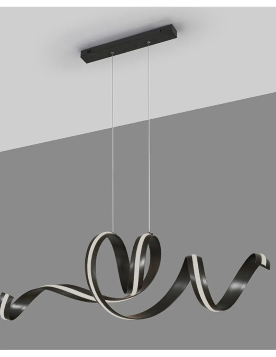 Lámpara colgante Amara - Schuller - Lámpara minimalista negra, horizontal