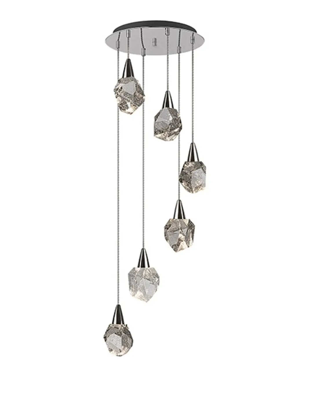Lámpara colgante Aquaria 6 – Schuller – Diseño decorativo, tulipas de cristal macizo