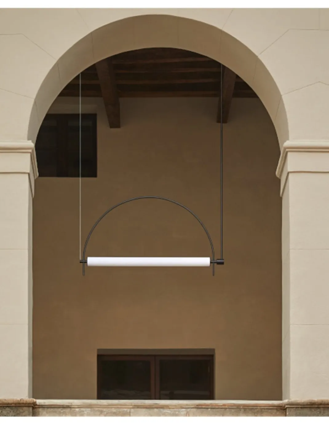 Lámpara colgante Arc – Aromas – Lámpara de techo decorativa, Dorada-Negra, LED 3000K