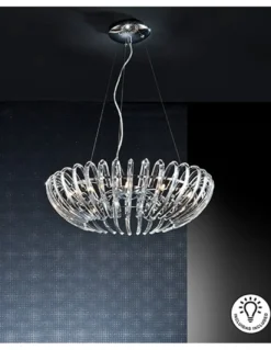 Lámpara colgante Ariadna – Schuller – Pantalla de cristal transparente en 2 colores