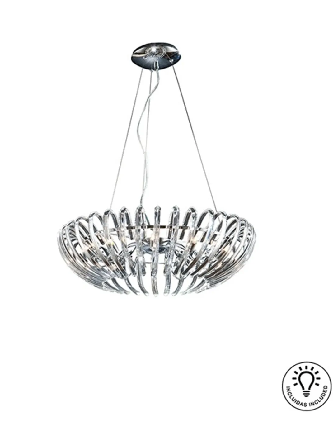 Lámpara colgante Ariadna – Schuller – Pantalla de cristal transparente en 2 colores