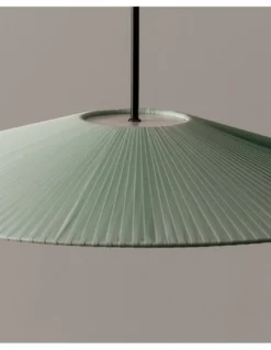 Lámpara colgante Artic - Milán - Pantalla cinta verde turquesa y crema