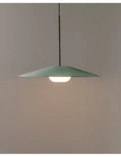 Lámpara colgante Artic - Milán - Pantalla cinta verde turquesa y crema