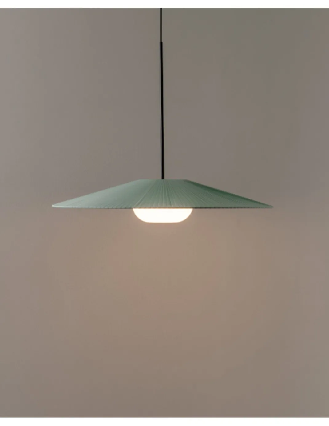 Lámpara colgante Artic - Milán - Pantalla cinta verde turquesa y crema