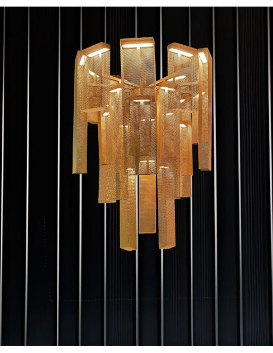Lámpara colgante Babylon – MYO – Lámpara regulable de acero en dorado, 86 cm