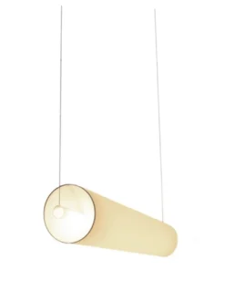 Lámpara colgante Barceloneta Horizontal – Luxcambra – Diseño horizontal 110 cm, pantalla de pergamino