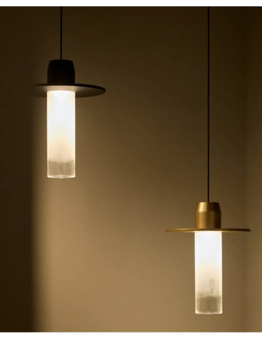Lámpara colgante Beira S160 - B.lux - Suspensión cilíndrica de vidrio con luz focal
