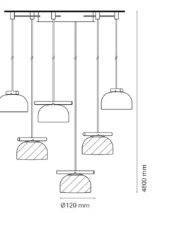 Lámpara colgante Belle Chandelier 04 - Nexia - Araña moderna con 6 luces