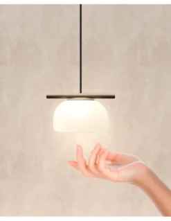 Lámpara colgante Belle Single Cristal - Nexia - Pantalla de vidrio