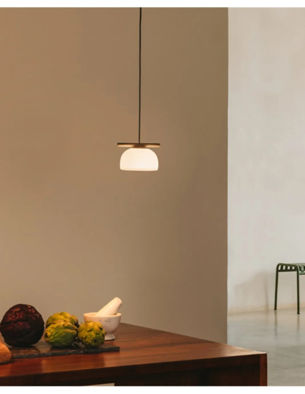 Lámpara colgante Belle Single Cristal - Nexia - Pantalla de vidrio