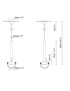 Lámpara colgante Berry S - B.lux - Diseño tubular moderno, cabezal magnético orientable