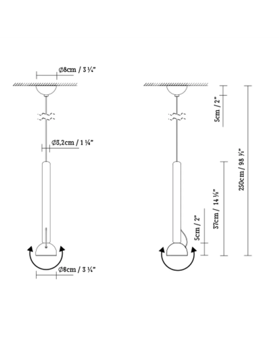 Lámpara colgante Berry S - B.lux - Diseño tubular moderno, cabezal magnético orientable