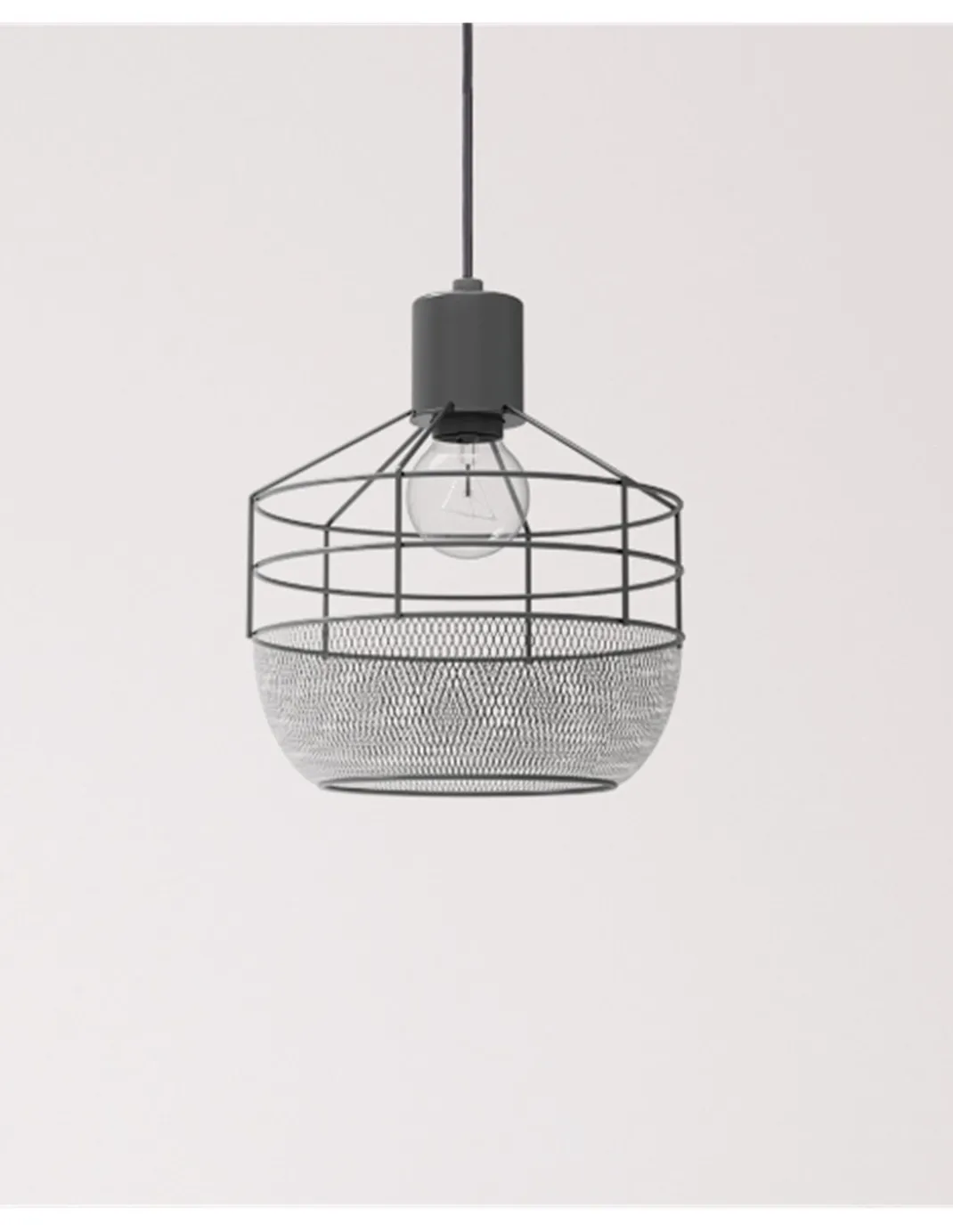 Lámpara colgante Birtley - IDP Lampshades - Lámpara jaula negra