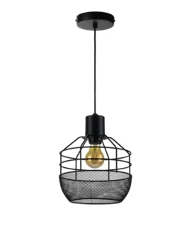Lámpara colgante Birtley - IDP Lampshades - Lámpara jaula negra