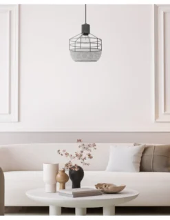 Lámpara colgante Birtley - IDP Lampshades - Lámpara jaula negra